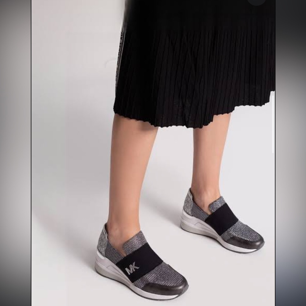 MICHAEL Michael Kors Felix Slip-On Wedge Trainers. - Picture 13 of 13